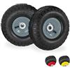 Relaxdays 2X Ruote per Carrello 4.1/3.5-4, Gomme di Scorta Carriola, ASSE 16 mm,