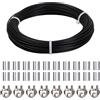 Catime 50m Filo in Acciaio Inox 3mm, Cavo Inossidabile Rivestito PVC 7x7 con 8 Morsetti