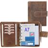 ALMADIH Agenda in vera pelle A7 Portadocumenti Calendario 2025 Marrone Vintage C