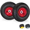 Relaxdays 2X Ruote per Carrello 4.1/3.5-4, Gomme di Scorta Carriola, ASSE 16 mm,