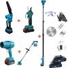Zika Store TMAKINS Kit Potatura 5 in 1 Cesoia Motosega 2 Batterie 48V con Asta Telescopica