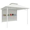 Outsunny Gazebo in Metallo 3x3 m con Tasche Portaoggetti Bianco Crema