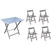 Set richiudibile tavolo 80x60 con 4 sedie in legno grigio salvaspazio giardino