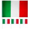 PFLYPF Una bandiera italiana, tre bandiere italiane a mano con pali, bandiere antipiogg