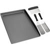 WELL GRILL Piastra in ghisa Plancha, 40 x 30 cm, con spatola per barbecue, unive