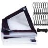 EPFHR 2x2m Telone Trasparente Impermeabile con Occhiellato,Telo Plastica Impermeabile