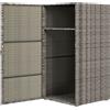 Outsunny Armadio da Giardino in Rattan PE con 2 Vani 60x63x120cm Grigio
