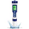 Cuteefun Misuratore PH Piscina, Tester di qualità dell'Acqua 5 in 1, Tester PH/T