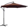 Outsunny Ombrellone 3x2.5 m da Giardino a Braccio Inclinabile e Manovella Beige
