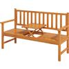 Outsunny Panchina da Esterno con Tavolo Centrale in Legno Marrone Chiaro