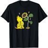 Floreale Girasole Regalo Natura Animale Gatto Carino Fiorista Fiore Giallo Girasole Maglietta