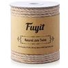 Fuyit Corda Canapa 4mm, 98 Piedi Naturale Biodegradabile Spago Juta per Fiorai,