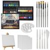 GC QUILL 48 colori per pittura acrilica Set 6 pennelli, palette di coltelli, tel