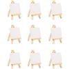BEOIUCZZY 9 mini tele con cavalletto, in legno, 10 x 10 cm, con mini cavalletto,