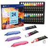 INK LAB Set di Pittura Acrilica 24 Tubi 12ml Atossici Colori Acrilici per Diping