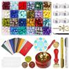 MICTER Kit di timbri per ceralacca con 24 colori e 600 perline per ceralacca con (S3g)