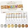 Decola Set Colori Acrilici Metallici per Dipingere | 8x18ml Metallizzati in Tube
