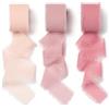 AOKSUNOVA - Nastro in chiffon adatto per regali e matrimoni, rosa, 2,5 cm x 18,9