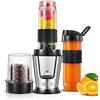 HOUSNAT Frullatore 500W, con 280ml Macinacaffè Elettrico, 24.000 Giri/min, 2 Bor
