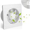 Nizirioo - Ventilatore da parete per bagno Ø 100 mm, ventilatore con cavo, monta