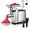 HOUSNAT Tritacarne Elettrico Professionale, Acciaio Inox, 1500W Max, 3 in 1 Tritacarne