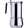 ILSA Caffettiera Espresso Turbo Express, Acciaio Inox 18/10, Tazze 9, Capacità 6