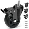 RRIUTO Ruote per Carrello con Perno Filettato M10 x 30mm, 100MM Ruote per Mobili