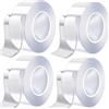 HEEYoo Nastro biadesivo extra forte da 12 m, 4 rotoli da 1 mm x 2 cm x 3 m, senza tracc