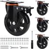 SWAWIS 4Pcs Rotelle Pesanti con Freno, 125mm Ruote per Mobili con Viti, Rotelle