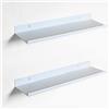 MILUKA Set di 2 Mensole da Muro design Moderno 35 x 10 cm Bianche | Mensola Sosp