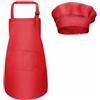 Fodlon Grembiule per Bambini + Cappello da Cuoco, Grembiule da Cucina Regolabile