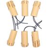 prometeo electronics Kit ricambi 6 portalampade in legno finta candela antichizzata E14 Finta Candela