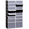 HOMCOM Guardaroba Modulare Scarpiera Cubi a 8 Ripiani 2 Righe, Bianco e Nero