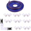 ENQIMAOYI 8pcs 4Pin RGB LED Strip Connector L-Type 10MM, 16.4FT/5M LED Strip Extension Cab