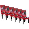 Susy Shop Set Coprisedia Natalizio 4/6 Pezzi, Tessuto Elasticizzato Decorazioni Natale