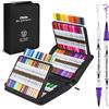 Ohuhu Brush Pen Lettering, 120 Colori Pennarelli Doppia Punta (1-6 & 0,4 mm), Pe
