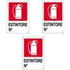 OEM SYSTEMS IRPot - 3 X CARTELLO SEGNALETICO IN PLASTICA " ESTINTORE N°" INDICAZIONI UFFICIO