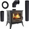 Kratki Stufa a legna in ghisa K7 Ø 130 5 kW con accessori