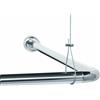 Libaro, supporto da soffitto per asta doccia, 1,50 m, in ottone e acciaio inox,