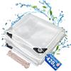 HaiTaoSy Telone impermeabile, trasparente con occhielli, 3 x 3 m, 420 g/m², in PVC, imper