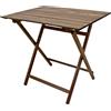 okaffarefatto Tavolo pieghevole Tavolino lux pic nic legno noce scuro cm 80 x 60 richiudibile