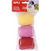 Apli 935974 Gomitoli Rafia Naturale, Confezione da 3 Pezzi