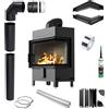 Kratki Inserto camino KRATKI LUCY nero destro 14 kW Ø200 kit legna