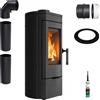 Kratki Economico Stufa in ghisa KRATKI K12 Ø130 6kW Kit di montaggio BImSchV2 EcoDesign