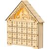 HOMCOM Calendario dell'Avvento per Bambini 24 Cassetti Presepe Intagliato e Luci