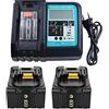 YASI MFG 2X 18V 5.0Ah Batteria e Caricatore per Makita BL1850 BL1830 BL1840 BL1860 18 Vol