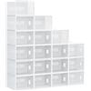 HOMCOM Scarpiera Moderna Salvaspazio 18 Cubi 28x36x21cm in Plastica PP Bianco