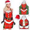 HOWAF 2pcs Grembiuli Cucina Natale per Donna Uomo, Sexy Babbo Natale Grembiuli c