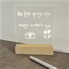 Instant Project Lampada Led con base in Legno Personalizzata da te scrivi e disegna quello che v