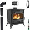 Kratki Stufa a legna in ghisa K6 Ø 130 8 kW con accessori